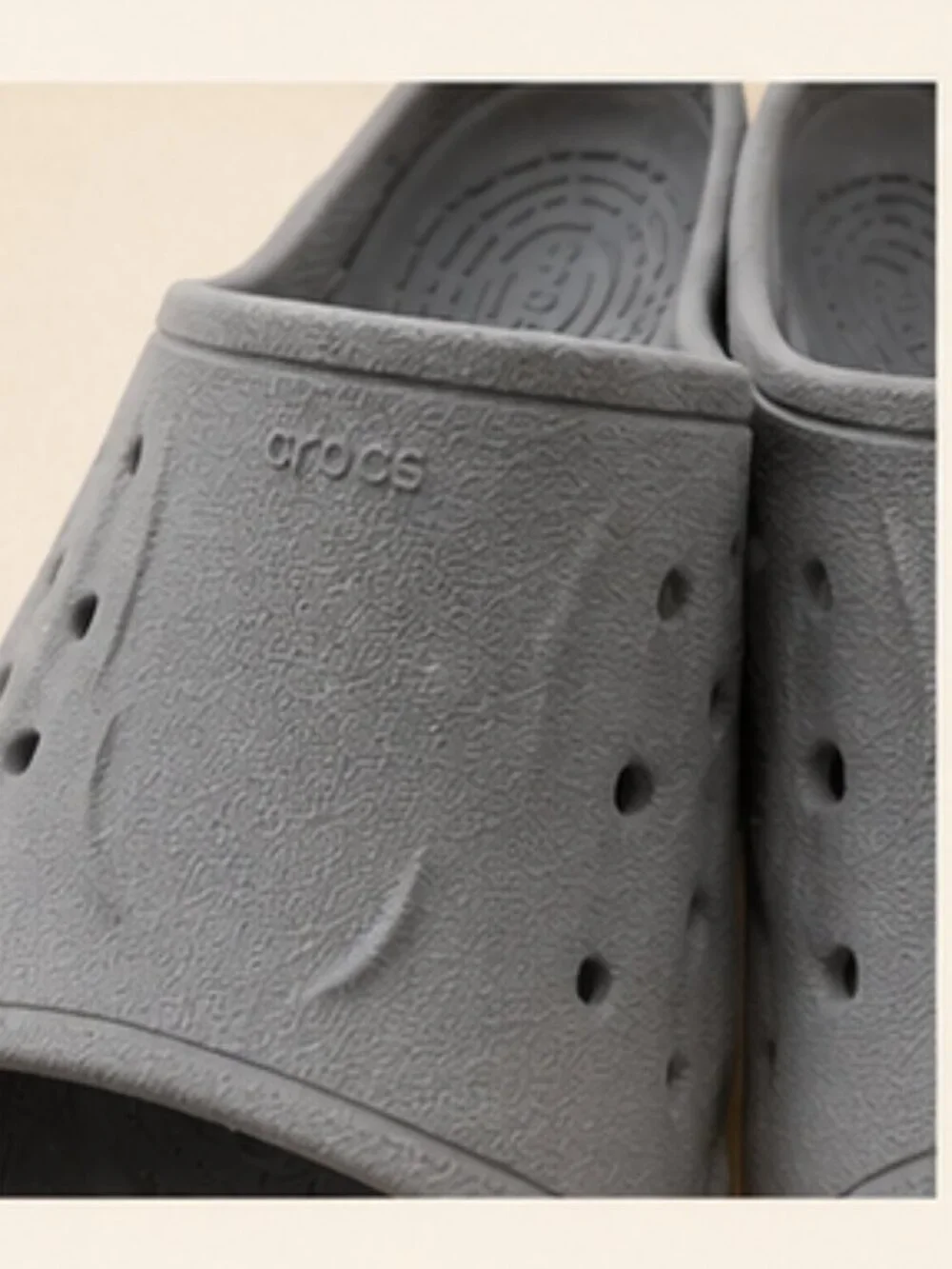 Crocs Echo Slide Gray M8 W10 Comfort Clogs Sandals Unisex Lightweight